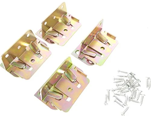 Positive Lock Bed Slat, Interlocking Sectional Sofa, And Furniture Connector Kit, For Wood Bed Frames, 4 Sets, Hardware Included, By Tech Team