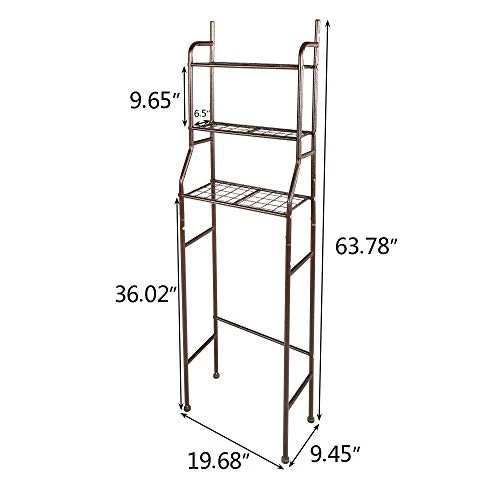HAHRIR 3-Shelf Bathroom Organizer Over The Toilet Space Saver Over The Toilet Rack Bathroom Corner Stand Storage Organizer, Brown - Image 4