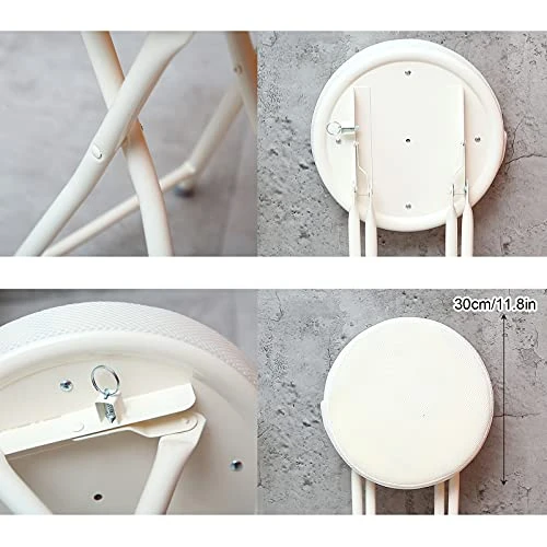 Cushioned Folding Stool, Lightweight Camp Stool, Portable Heavy Duty Collapsible Padded Round Stool, Kitchen Party Office Stool Seat - Image 2
