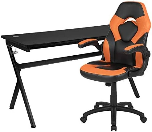 Flash Furniture Red Gaming Desk With Cup Holder/Headphone Hook & Red Reclining Back/Arms Gaming Chair With Footrest - Image 8