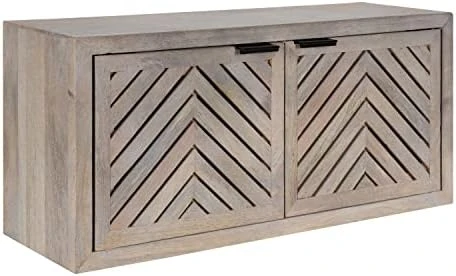 Kate And Laurel Mezzeta Decorative 2-Door Wall Cabinet, 30 X 10 X 14, Black, Decorative Modern Storage Cabinet With Doors - Image 9