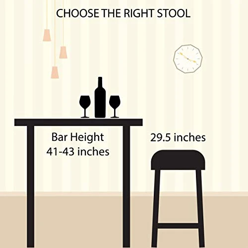 Lavish Home Bar Height Stools-Backless Barstools With Hairpin Legs Wood Seat-Kitchen Or Dining Room- Modern Farmhouse Accent Furniture (Set Of 2) - Image 4