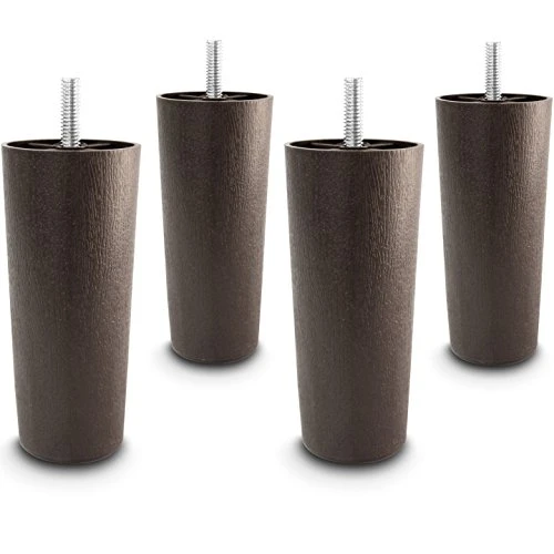 Choice Parts - 5 Inch Dark Walnut Plastic Tapered Sofa Legs, Set Of 4