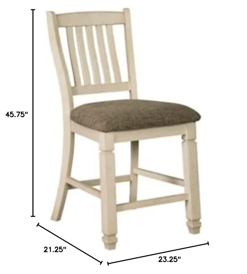 Signature Design By Ashley Bolanburg 24" Counter Height Farmhouse Barstool, 2 Count, Antique White - Image 3
