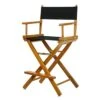 Casual Home Director's Chair ,Honey Oak Frame/Black Canvas,24" - Counter Height