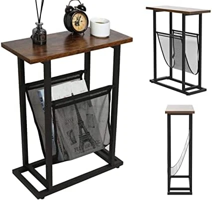 Tray Metal End Table Side Table Round Tray Removable Tray Outdoor & Indoor Drink Snack Coffee Table Telephone Table (Black(2 Plates)) - Image 11
