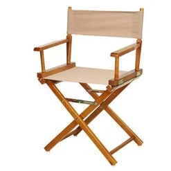 Casual Home Director's Chair ,Honey Oak Frame/Tan Canvas,18" - Classic Height