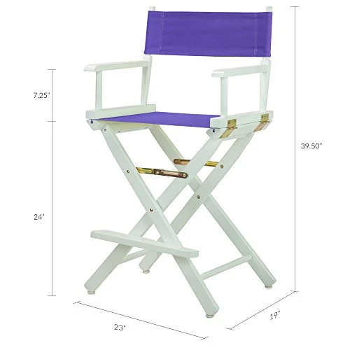 Casual Home 220-01/021-41 Temporary Seating Director Chair 24" - Counter Height WhiteFrame/Purple Canvas - Image 4