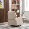 Caroun Swivel Rocking Chair Modern Style Rocking Chairs With One Left Bag And Upholstered Swivel Glider For Nursery Beige (Beige)