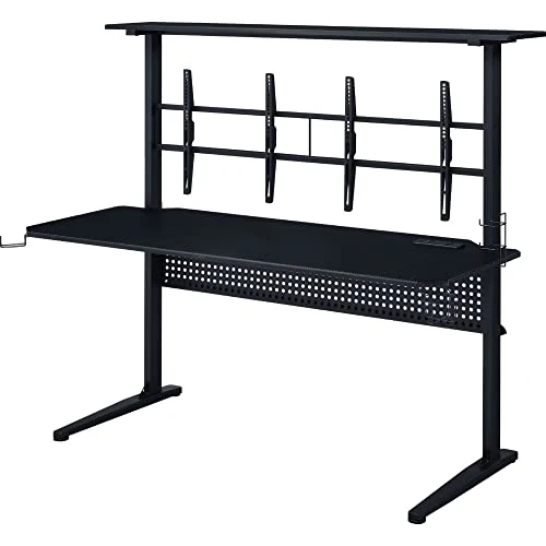 Benjara Gaming Table With USB-Port, Blue