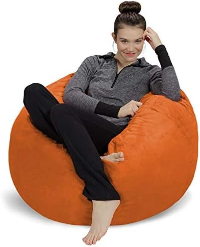 Sofa Sack Bean Bag Chair: 3' Memory Foam Furniture Bean Bag - Medium Sofa With Soft Micro Fiber Cover - French Blue - Image 6