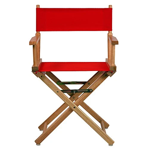Casual Home Director's Chair ,Natural Frame/Red Canvas,18" - Classic Height - Image 3