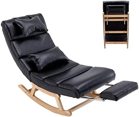 UFINEGO Rocking Chair Nursery Glider Chair For Nursery Comfy Chair 51.37 INCH Comfortable Living Room Chair With Lumbar Support Footrest Glider Chair For Nursery, Coffee - Image 7