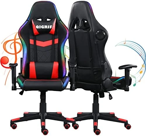 LED Computer Gaming Chair With Bluetooth Speakers And RGB Lights, Ergonomic Gamers Chair, Office Chair For Adults, Video Gaming Chair For Gift (Blue) - Image 7