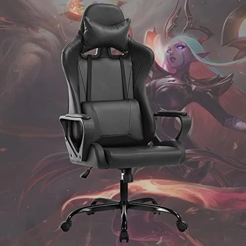 PC Gaming Chair Office Chair Racing Desk Chair With Lumbar Support Arms Headrest Massage High Back PU Leather Ergonomic Computer Chair Rolling Adjustable Swivel Chair For Women Men Adult, Camo - Image 10