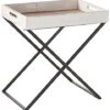 Signature Design By Ashley Janfield Vintage Foldable Convertible Tray Table 24", White