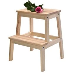 DINGZZ Step Stool-Design With Ladder, Stool And Storage Shelf, Multifunction Wood Foldable Ladder For Home