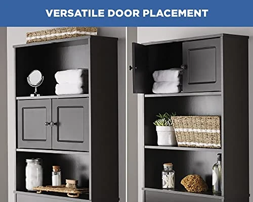 MIHAL Espresso 23" W Bathroom Space Saver, 3 Shelves, Over The Toilet Cabinet - Image 3