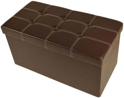 Achim Home Furnishings Collapsible Storage Ottoman 6 Drawers - Black Faux Leather 15x30x15 - Image 11