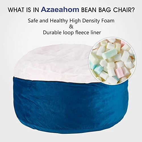 Azaeahom Bean Bag Chair:Large 5' Bean Bags With Memory Foam Filled, Large Beanbag Chairs Soft Sofa With Dutch Velet Cover-56×56"×36"(Royal Blue) - Image 6