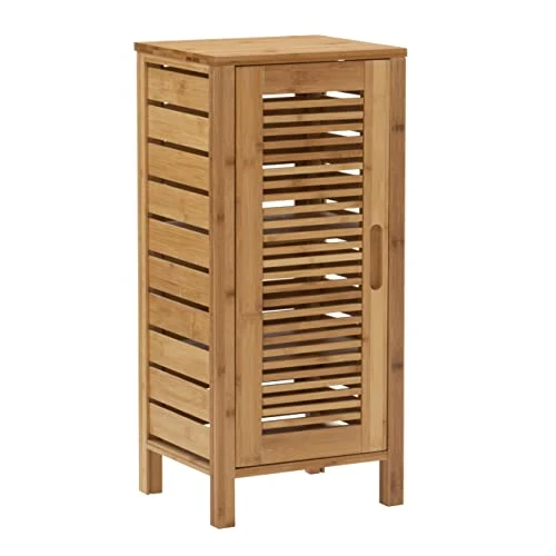 Linon Finn Bamboo Bathroom One Door Cabinet, Brown