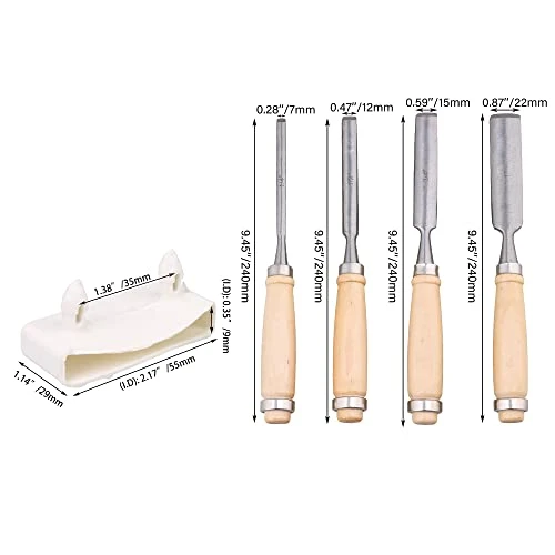 RDEXP 30 Pcs Plastic Bed Slat End Cap Holders 55mm ID White With 4 Pieces Wood Chisel - Image 4