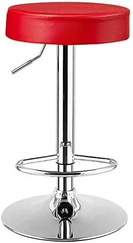 COSTWAY Bar Stool, Modern Swivel Backless Round Barstool, PU Leather Armless Bar Chair With Height Adjustable, Chrome Footrest, Sturdy Metal Frame For Kitchen Dining Living Bistro Pub (Black, 1 Pc) - Image 6