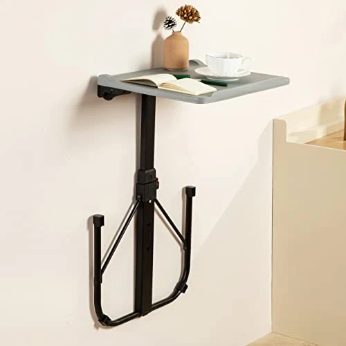 Maarch Folding TV Tray Table, Adjustable TV Dinner Table, Foldable Tray Table For Eating And Laptops, Wall Mountable, Grey - Image 3