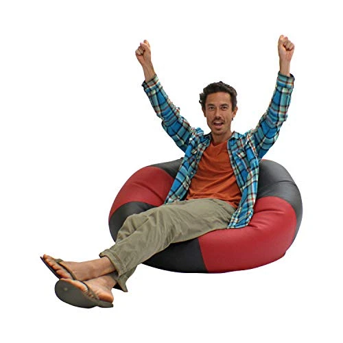 FDP SoftScape Classic 38" Collegiate Jumbo Bean Bag Chair, Furniture For Reading, Studying, Playing Video Games, Relaxing, Alternative Seating For Dorm Or Rec Rooms, Homes, Libraries - Crimson/Black - Image 9