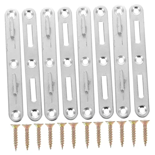 Veemoon 4 Sets Bed Rail Fasteners Metal Railing Metal Brackets Carassosories Twin Bed Extender Metal S Hooks Furniture Bed Hardwares Pedals Iron Metal Silver Metal Bed Frame
