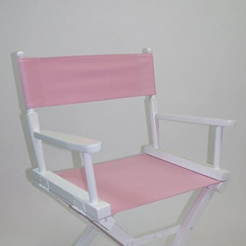 TLT Personalized Imprinted Gold Medal Contemporary 30" Bar Height White Frame Directors Chair - Pink - Image 8