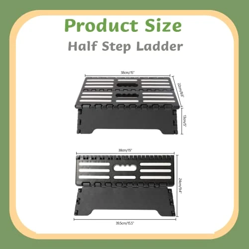 Meisuk Folding Step Stool With Handle, Indoor And Outdoor Folding And Shrinking Freely, 5 Inch Small Portable Folding Step Stool (Black) - Image 4