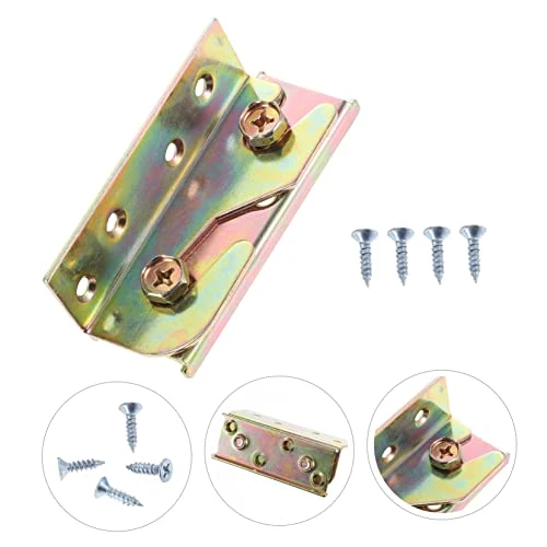 DOITOOL 4 Pcs Bed Hinge Heavy Duty Bed Frame Non- Mortise Bed Bracket Bed Rail Brackets Frame Holder Stand Rust Proof Frame Bracket Furniture Rail Bracket No Mortise Bed Brackets Iron Bed - Image 5