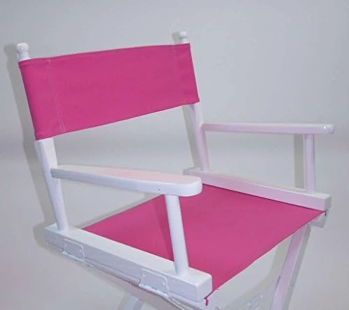 Gold Medal Contemporary 18" Table Height White Frame Directors Chair - Pink - Image 13
