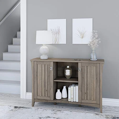 Bush Furniture Salinas Accent Storage Cabinet With Doors, Driftwood Gray - Image 2