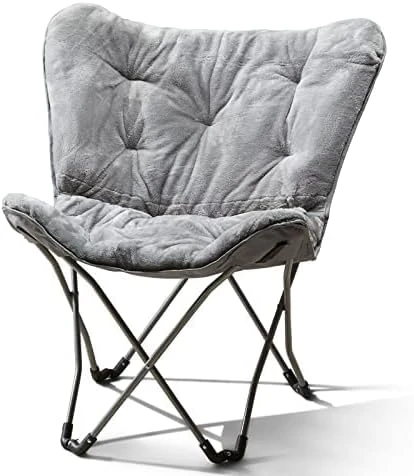 GENERIC Mainstays Folding Faux Fur Butterfly Chair, Spearmint (Black) - Image 6