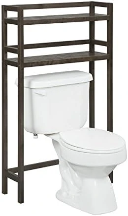 New Ridge Home Goods Dunnsville 2-Shelf Over The Toilet Space Saver With Side Storage, ESPRESSO - Image 3
