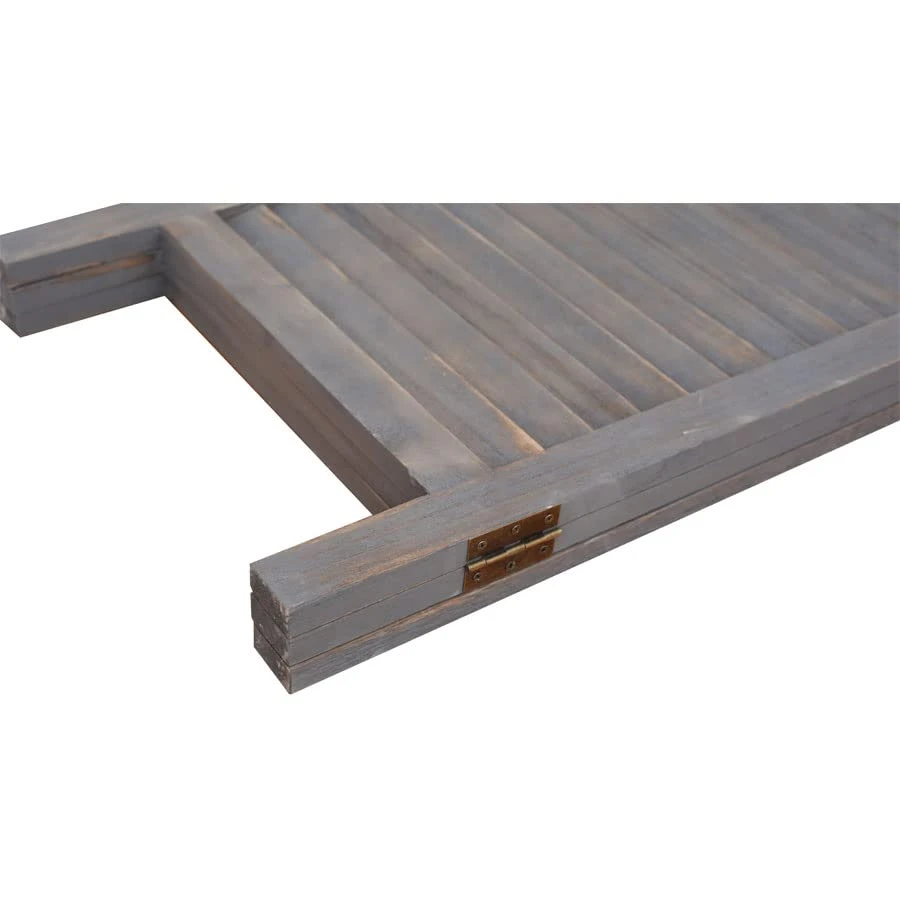 Legacy Decor 3 Panels Room Divider Rustic Wood W/Decorative Cutout Grey - Image 3