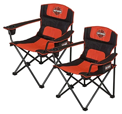 Harley-Davidson Bar & Shield Deluxe Folding Chairs W/Bags Set Of 2 Chairs