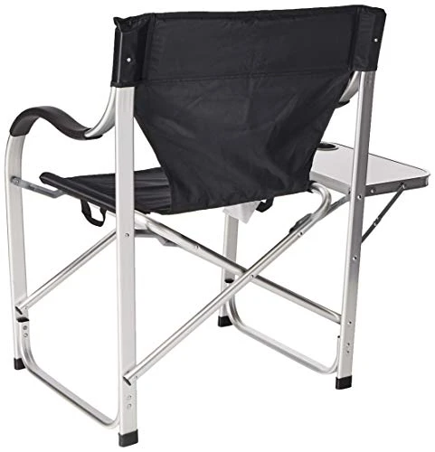 Stylish Camping SL1214 Black Heavy Duty Folding Camping Director Chair With Side Table - Image 2