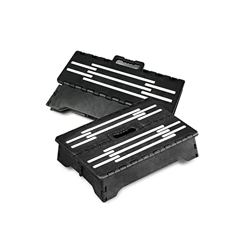 Meisuk Folding Step Stool With Handle, Indoor And Outdoor Folding And Shrinking Freely, 5 Inch Small Portable Folding Step Stool (Black)