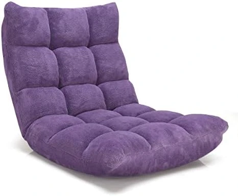 Safstar Cushioned Floor Chair, 14-Position Adjustable Paded Lazy Recliner With Comfortable Back Support And Skin-Friendly Cover, Great For Reading, Playing Game, Meditating (Elegant Gray) - Image 13