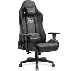 GTRACING Gaming Chair, Fabric Computer Chair, High Back Ergonomic Reclining Swivel Chair With Premium Breathable Cloth Cushion And Headrest&Lumbar Support (Dark)