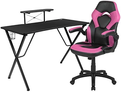 Flash Furniture Red Gaming Desk With Cup Holder/Headphone Hook & Red Reclining Back/Arms Gaming Chair With Footrest - Image 15