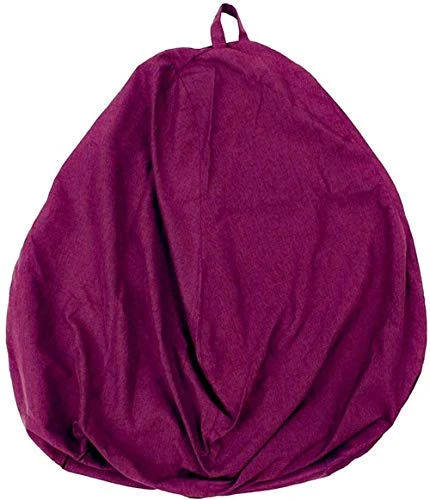 Bean Bag Chair Cover, Stuffed Animal Storage Bean Bag Chair Cover (No Bean Filling) Lazy Sofa Bean Bag Cover, Stuffable Zipper Beanbag Covers For Organizing Plush Toys (L-35.4 "x 43.3", Purple ) - Image 3