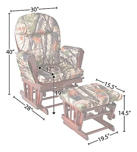 Artiva USA Wood Glider Chair And Ottoman Mircofiber Cushion Set - Image 3