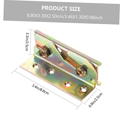 DOITOOL 4 Pcs Bed Hinge Heavy Duty Bed Frame Non- Mortise Bed Bracket Bed Rail Brackets Frame Holder Stand Rust Proof Frame Bracket Furniture Rail Bracket No Mortise Bed Brackets Iron Bed - Image 2