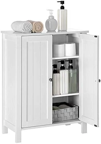 Noskatu Bathroom Floor Cabinet Small Storage Corner Floor Cupboard With A Single Shutter Door And Drawer Narrow Bathroom Cabinet For Bathroom Bedroom Living Room Kitchen White - Image 7