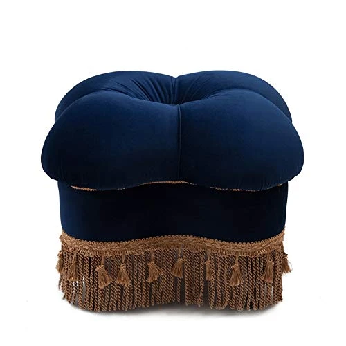 Jennifer Taylor Home Ellen Ottoman, Navy Blue Small - Image 3