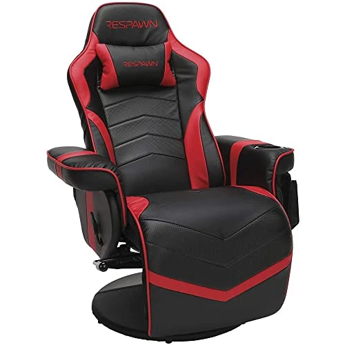 RESPAWN RSP-900 Racing Style, Reclining Gaming Chair, 35.04" - 51.18" D X 30.71" W X 37.01" - 44.88" H, Leather, Red